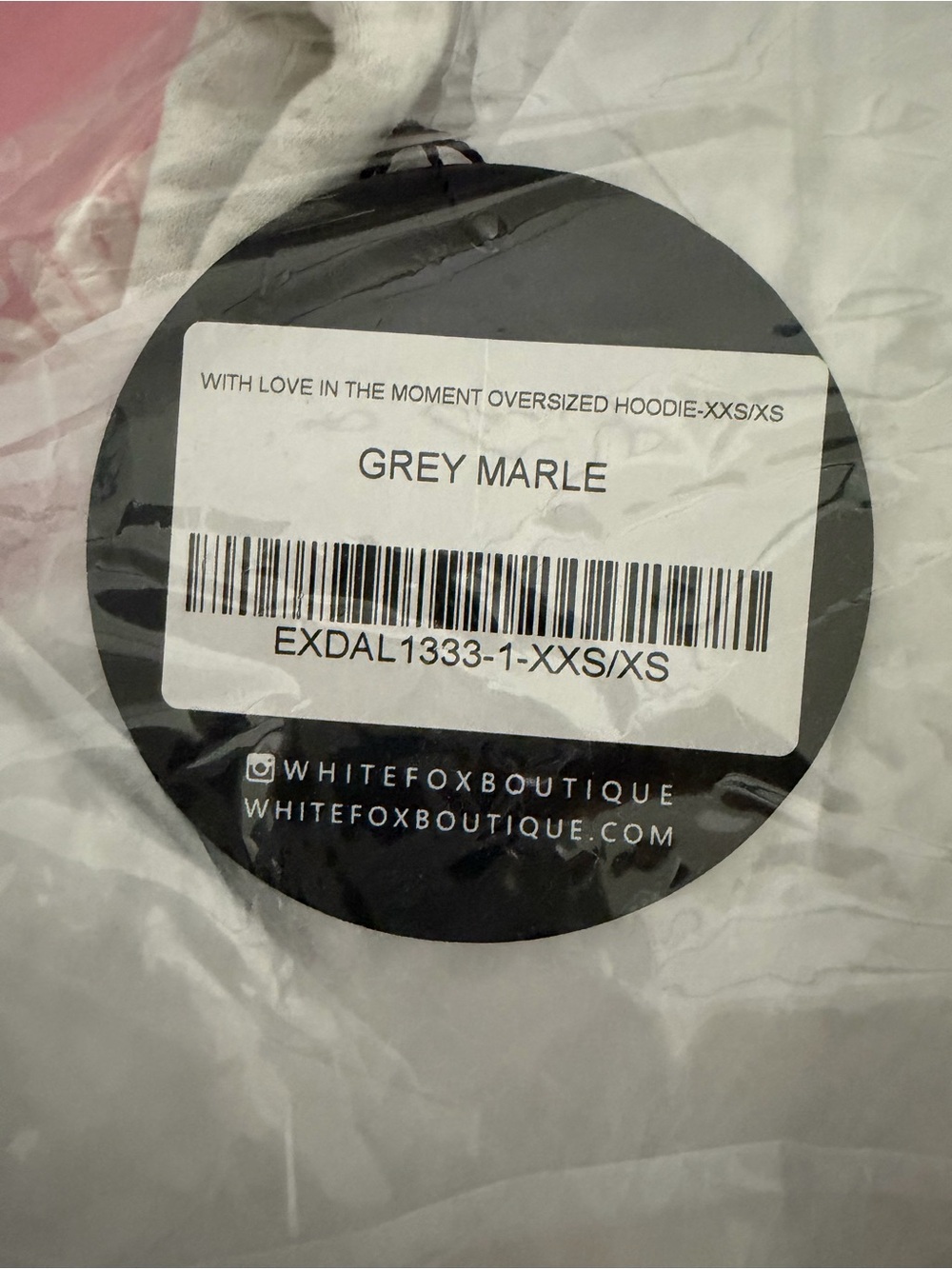 White Fox Boutique Grey Marle Oversized Hoodie - White/Gray - Picture 2 of 3